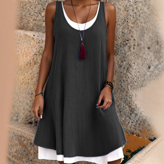Candela | ⏰Último día de rebajas: 50 % de descuento 💃Vestido sin mangas de dos piezas, holgado y de estilo informal, para mujer