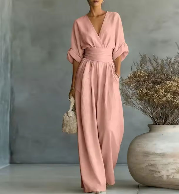 Vestido con cuello en V profundo | Vida Costera