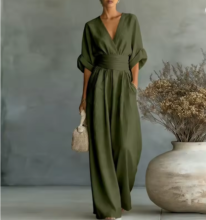 Vestido con cuello en V profundo | Vida Costera