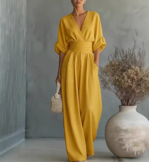 Vestido con cuello en V profundo | Vida Costera