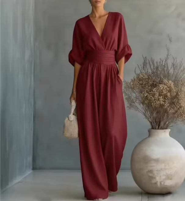 Vestido con cuello en V profundo | Vida Costera