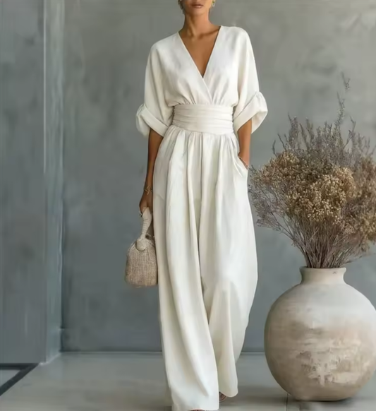 Vestido con cuello en V profundo | Vida Costera