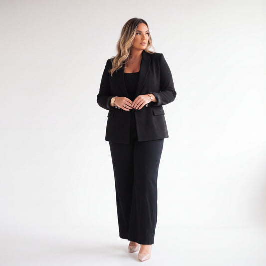 Blazer ejecutiva elegante con botón Carey