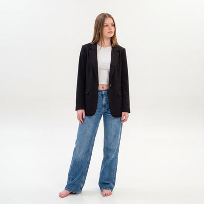 Blazer ejecutiva elegante con botón Carey