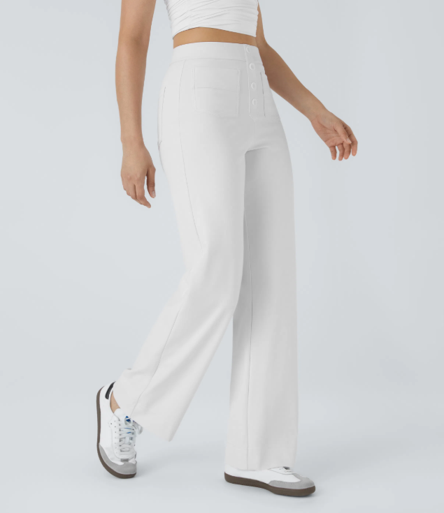 Sofia | Pantalones casuales rectos de cintura alta con bolsillos, cómodos para el día a día
