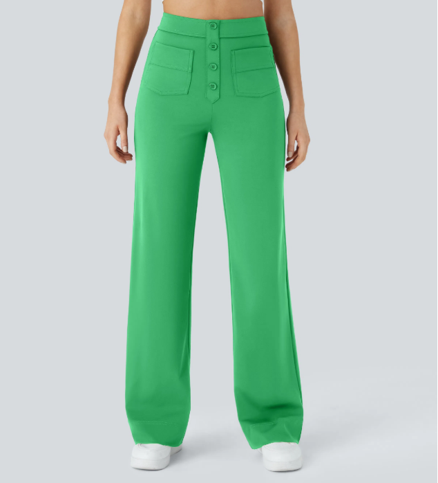Sofia | Pantalones casuales rectos de cintura alta con bolsillos, cómodos para el día a día