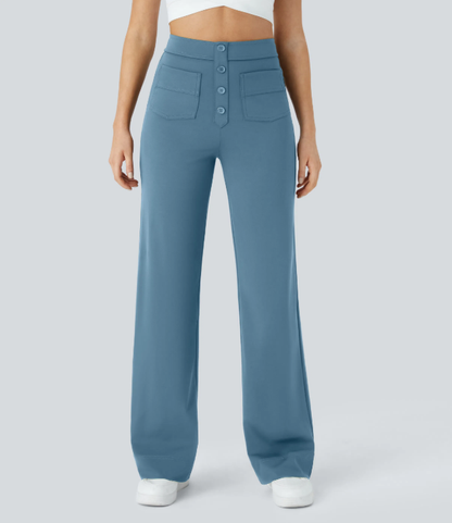 Sofia | Pantalones casuales rectos de cintura alta con bolsillos, cómodos para el día a día