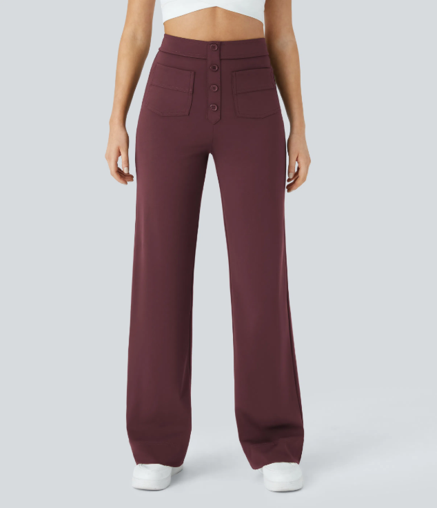 Sofia | Pantalones casuales rectos de cintura alta con bolsillos, cómodos para el día a día