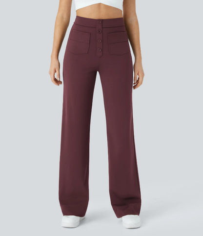 Sofia | Pantalones casuales rectos de cintura alta con bolsillos, cómodos para el día a día